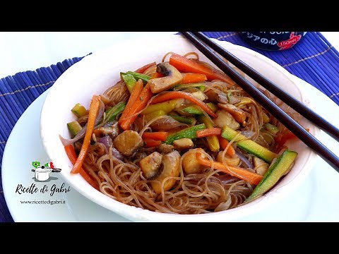 RICETTA SPAGHETTI DI RISO CON VERDURE Pronti in 10 MINUTI Buonissimi- RICETTE DI GABRI