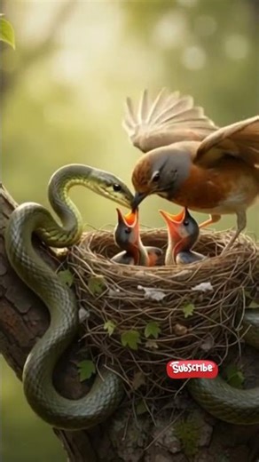 Mother Bird vs Snake! 😱🐍🐦#birds #snake #wildlife