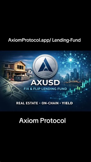 We’ve launched the AXUSD Fix & Flip Lending Fund, a blockchain-powered real estate bridge loan program designed to bring speed, transparency, and efficiency to private real estate lending. The fund provides short-term financing to fix-and-flip and value-add investors, while offering accredited investors access to property-backed yield through a fully reserved digital dollar, AXUSD. This is the convergence of private credit and blockchain infrastructure. axiomprotocol.app/lending-fund #financiale