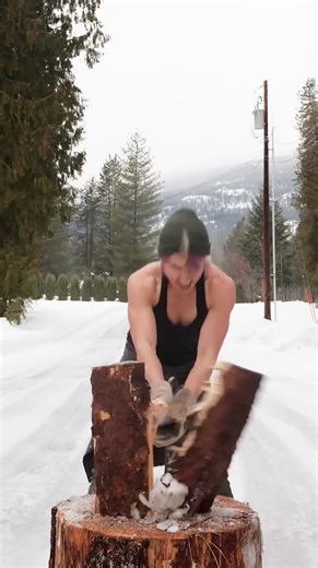 Testing a wood splitting sword