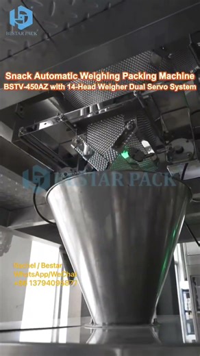 Snack Automatic Weighing Packing Machine BSTV-450AZ with 14-Head Weigher Dual Servo System