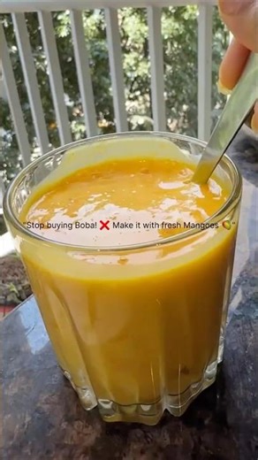 Stop buying Boba! Make this Healthy Mango Boba instead 🥭🥛 #viral #trending