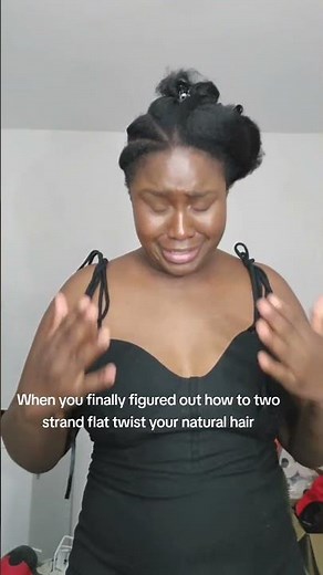 When you finally figured out how to two strand flat twist your natural hair