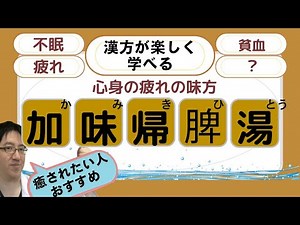 【加味帰脾湯】体と心の疲れに超万能！なんだか理由はわからないから疲れる、眠れない、不安心配はこれが使えます。