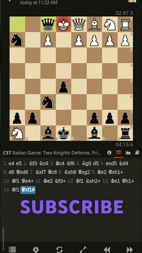 Italian game: 2 Knights defence, Fritz variation