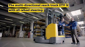 Do you transport long loads in narrow aisles and have to elevate them in remarkable heights? Our multi-directional reach trucks ETV Q with electric all-wheel steering are perfect for those tasks. Watch their benefits in our video! Learn more about the ETV Q: http://bit.ly/2y61zmv | Jungheinrich