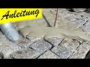 Verfugung von Pflastersteinfläche mit Pflasterfugenmörtel