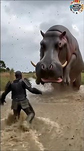 hippo vs human | Real Jungle Safari video🦛😱#shorts#epicbattle#monsterfight#warriorvsmonste