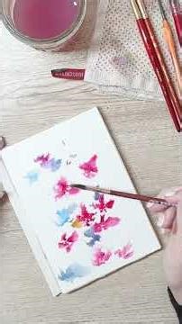 This spring garden watercolor captures the beauty of blooming flowers, fresh greenery, and soft