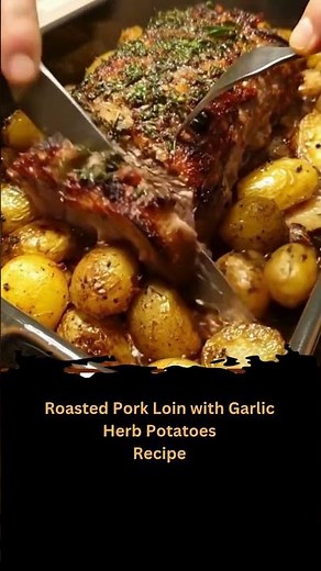 Roasted Pork Loin with Garlic Herb Potatoes