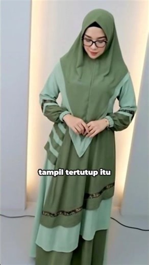 gamis syari set hijab link order ada di bio