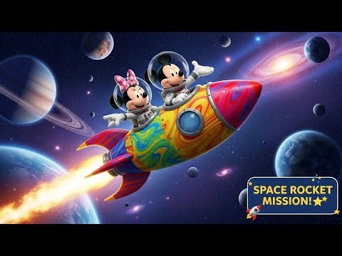 Mickey Mouse Space Rocket Mission | 4K 3D Cartoon 🚀