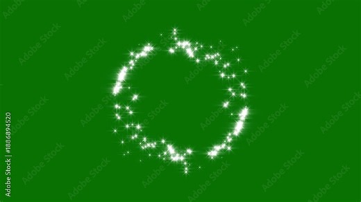 Twinkling glitter star line motion with elegant light trail and shining particles on green screen, professional chroma key ready animation for fantasy intros, transitions, and creative video projects