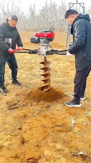 Soil Drilling Process Using an Auger Machine for Foundation Holes #shorts