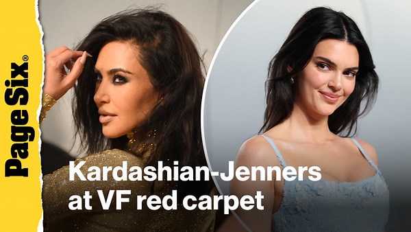 Kim Kardashian, mom Kris Jenner and sisters Kendall and Kylie bring the looks to 2026 Vanity Fair Oscar party red carpet