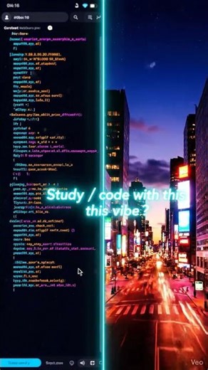 Study / Code with This Neon City Vibe (Split-Screen Coding + Timelapse) #coding #codingforbeginners
