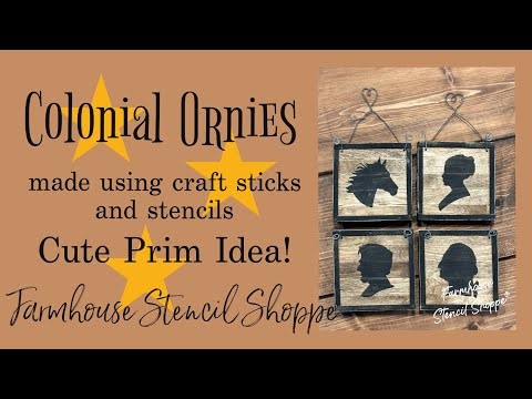 Colonial Ornaments, Primitive Ornaments Using Craft Sticks and Stencils