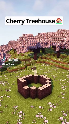 Minecraft Ultimate Cherry Treehouse🏠 For Build and No Music #minecraft #minecraftbuilding #minecraftbuilds #minecrafttutorial