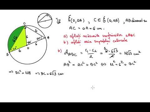 Cercul, aria sectorului - problema rezolvata (clasa a 8-a)