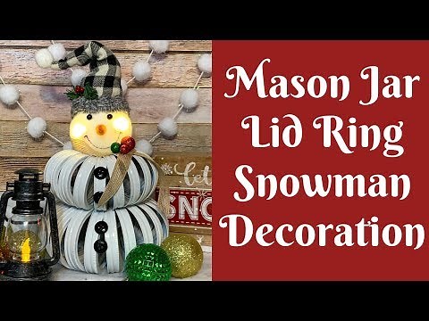 Christmas Crafts: Mason Jar Lid Ring Snowman Decoration