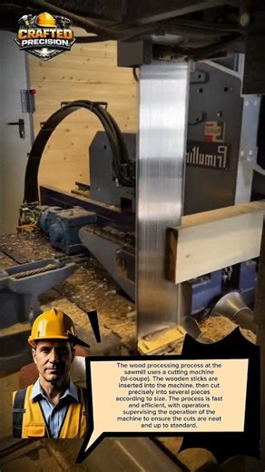 The wood processing process at the sawmill uses a cutting machine #craft #craftideas #shortvideo