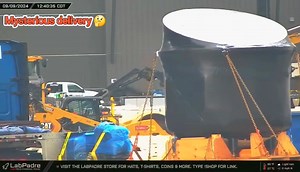 32K views · 554 reactions | A new, mysterious delivery arrived at Starbase this morning. It has adjustable legs. What do you think it is? 樂 labpadre | Space FrontPage | Facebook