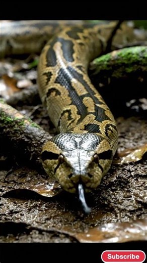 The Silent Hunter: Giant Python Tracking Prey 🐍