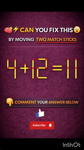 Only Geniuses Can Fix This Matchstick Puzzle | Move 2 Sticks
