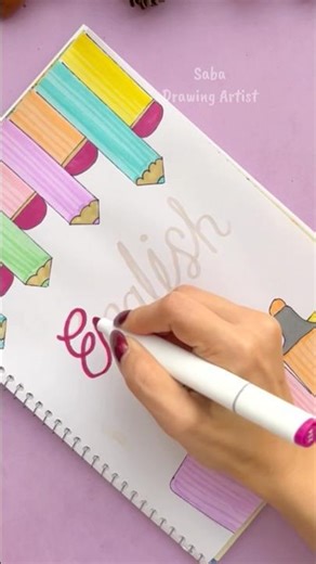 English - Design School projects with Aesthetics Frontpage #frontpage #saba_drawingartist #shorts