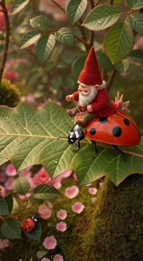 Relaxing Fantasy Journey with Tiny Gnomes in a Rose Garden