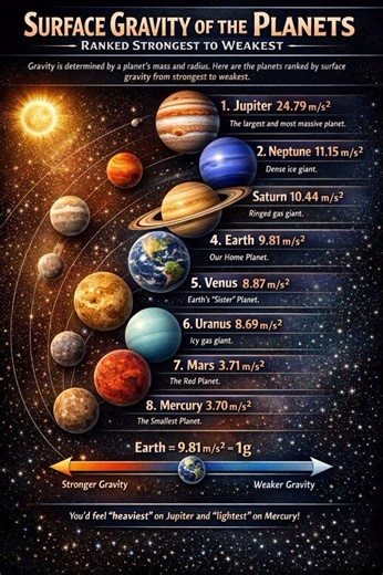 Surface Gravity of the Planets