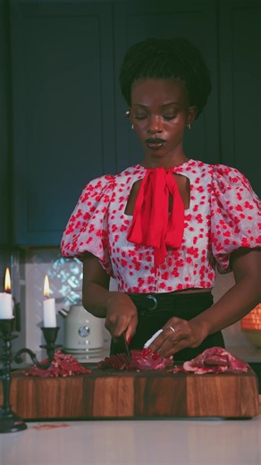 Steamed Beef Heart with Red Cabbage and Miso Broth