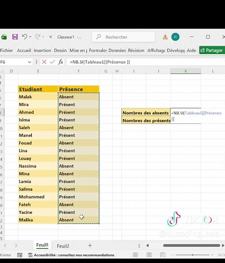 La fonction NB.SI 💻 Countif ✨ #exceltips #excel #countif #nbsi #fyp