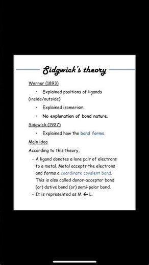 Sidgwick theory of coordination compounds explained #shorts #chemistry #sidgwicktheory #coordination