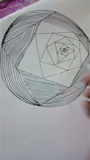 Mesmerizing Geometric Mandala Art | Relaxing Line Pattern Drawing for Beginners"