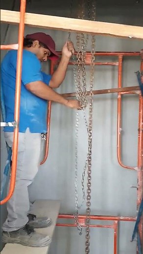 HOW TO LIFT GEARLESS MOTOR USING CHAIN BLOCK