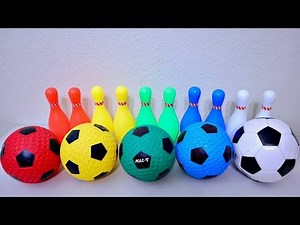 Learn Colors Soccer Ball and Color Bowling Pin for Toddler and Baby