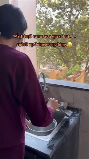 That one friend who can't relax without helping first😂#friend #food #shorts