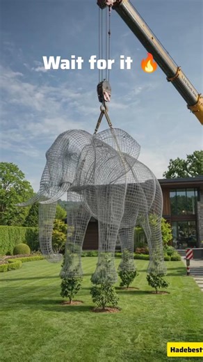trending topiary short Elephant Comes Alive 🌿 #topiary #trendingnow #topiaryart #viralvideo
