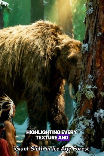 Giant Sloth in the Ice Age Forest — A Peaceful Prehistoric Giant | Ancient History #short