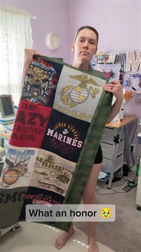 USMC Tshirt Quilt for this Hero's daughter 🇺🇸 #usmc #tshirtquilt