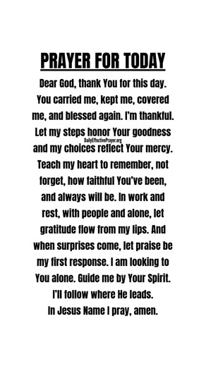 A daily prayer for today to bless you. #dailyprayer #god #godisgood #morningprayertostartyourday