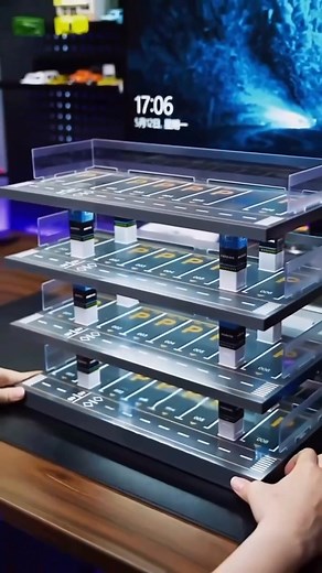 Turn your 1:64 scale model car collection into a visual masterpiece! This four-tier parking garage-style display case comes with realistic LED lighting and high-transparency acrylic, making every car shine as if it were real. 💡 Key Features: Four-tier layout to neatly showcase every car in your collection Built-in LED lights create an authentic parking garage atmosphere High-transparency acrylic protects from dust while keeping every detail visible Miniature parking lines, directional signs, an