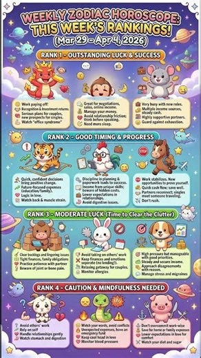 🌟 Zodiac Luck Ranking (Mar 29 - Apr 4): Is Your Sign #1? 💸