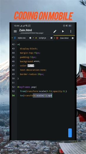 #coding_on_mobile #acode sa app coding kar skate hai #html #css #javascript #webpagedesign