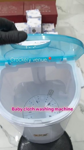 10K views | Portable Baby cloth washing machine with wash & spin Easy to handle Water inlet and outlet facility Easy to clean . . . Dm for order | Crockery venue | Facebook