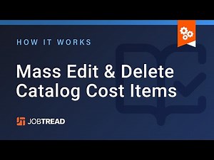 Mass Edit & Delete Catalog Cost Items