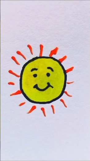 Drawing sun 🌞 for beginners easy drawing step by step made for everyone Satisfying Art!!