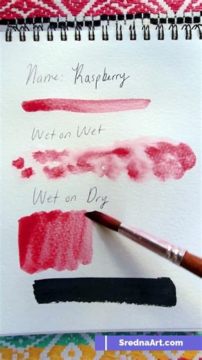 New color drop 💗 Swatching Raspberry #WatercolorPaint #NewColorDrop #HandmadeWatercolor #ColorSwatch