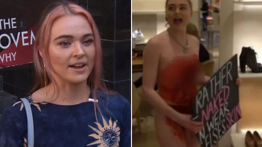 Butcher and vegan activist face off in Perth shopping centre